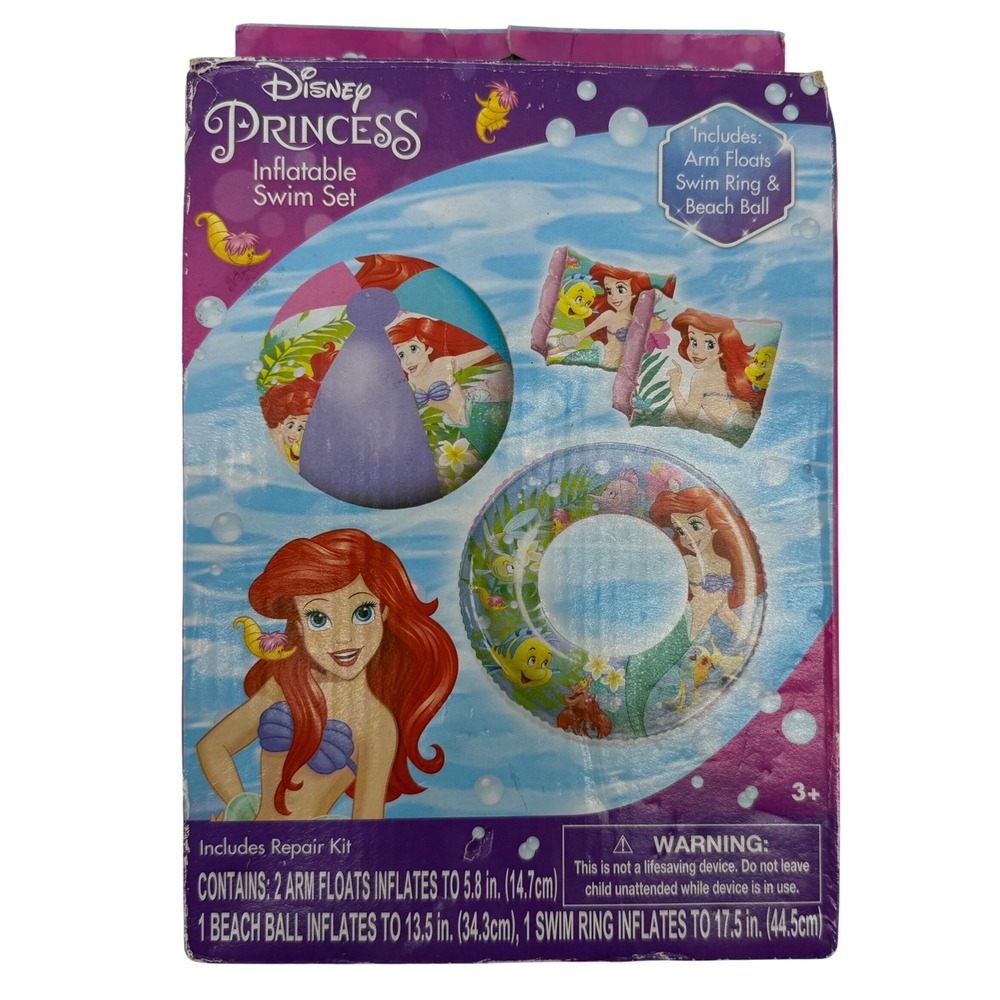 Disney Princess The Little Mermaid Swim Set Arm Floats Beach Ball Swim Ring